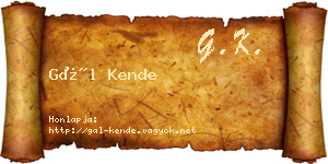 Gál Kende névjegykártya